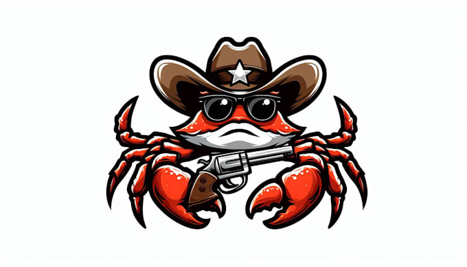 make custom cowboy crab logo with t  shirt design