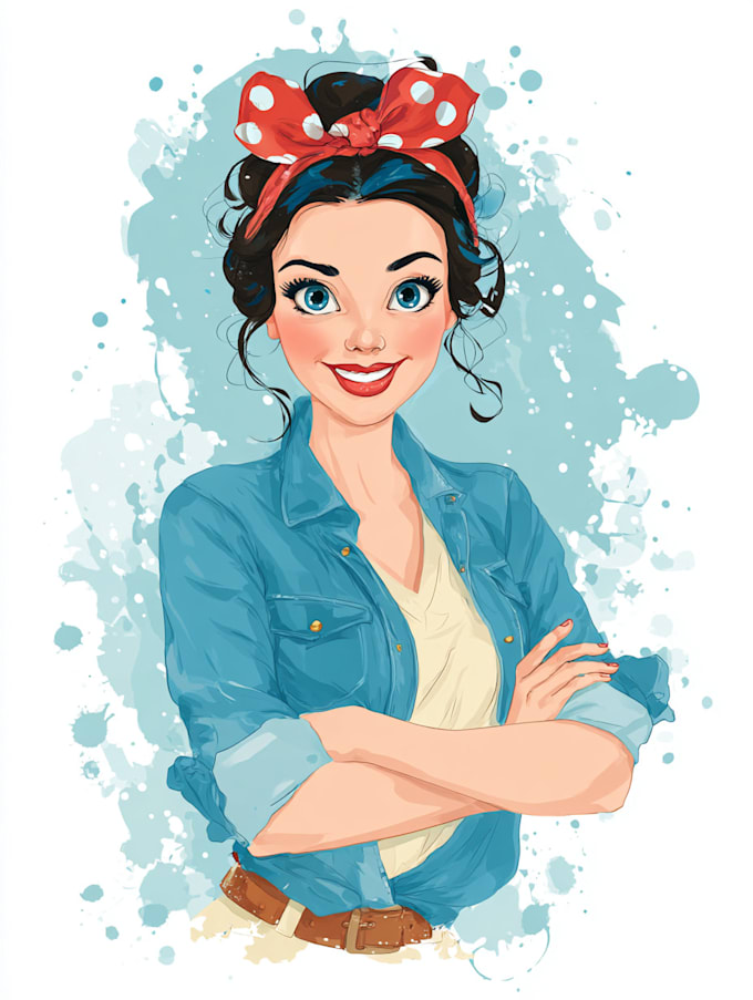 do cute disney cartoon portrait