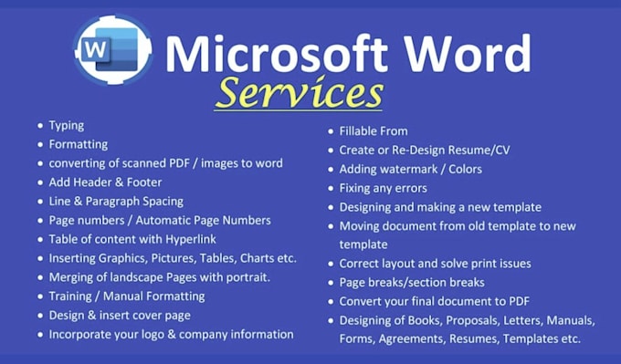 format, edit and design microsoft documents and powerpoint presentations