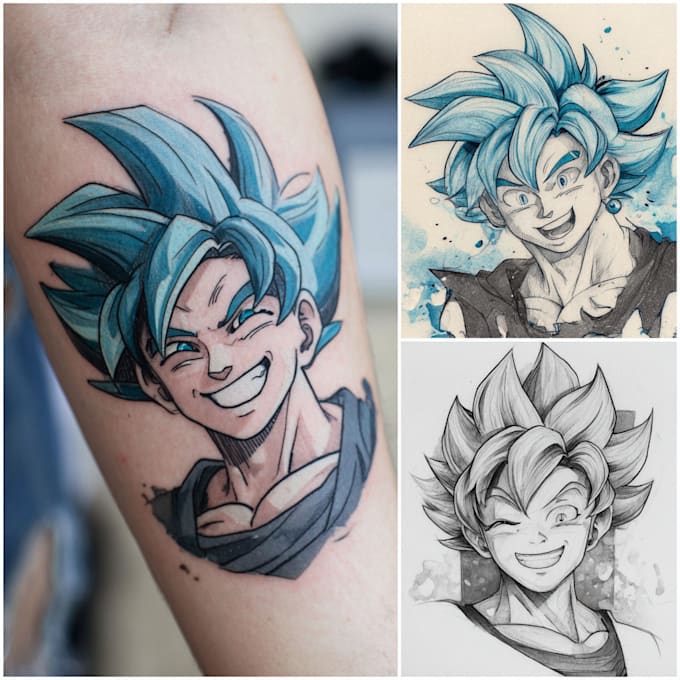 make comic cartoon anime tattoo design