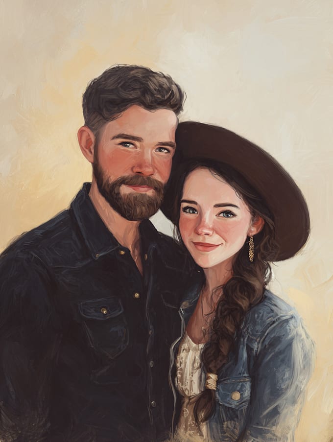 draw a beautiful couple portrait