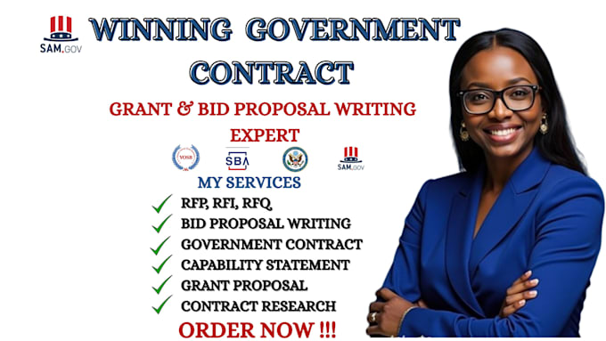 write winning rfp, rfi, rfq, bid proposals, government contract, grant writing