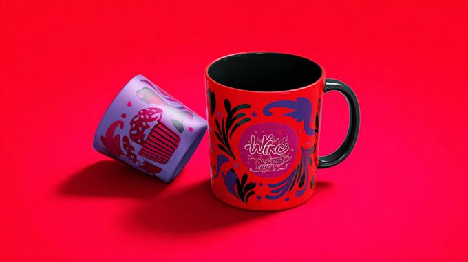 make awesome, creative custom mug design with beautiful vector design