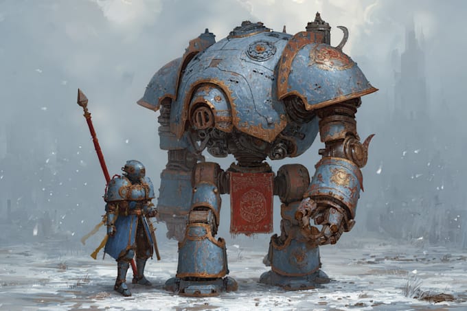 make a warhammer illustration based on your description
