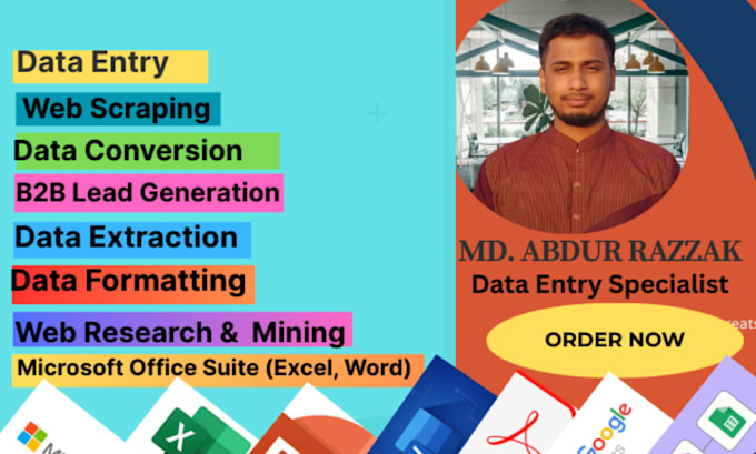 do typing job, data entry work, PDF to word or excel