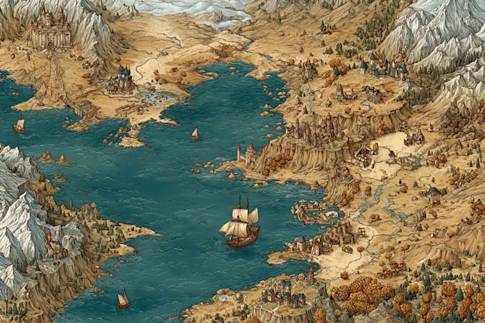 map illustration fantasy map design