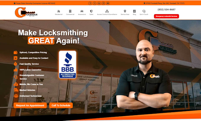 build responsive locksmith website locksmith landing page home security website