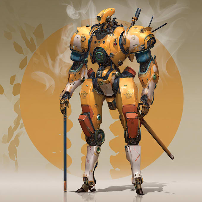 do custom illustration hero robot gundan
