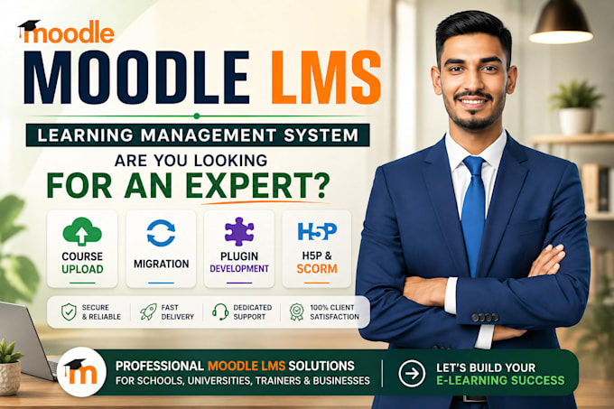 install, customize moodle lms , moodle upgrade, with course and quizzes