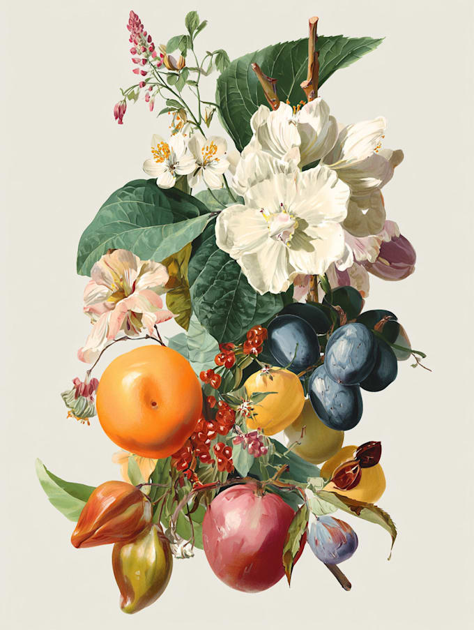do a botanical watercolor illustration, floral drawing