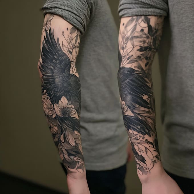 create a tattoo design of tattoo sleeve
