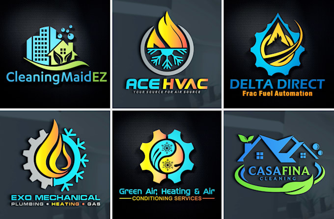 do cleaning plumbing heating logo design