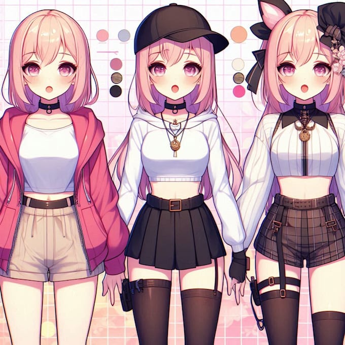 make a vtuber model character sheet anime art style