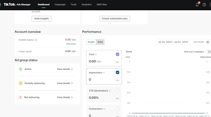 create a tiktok ad manager for global ads