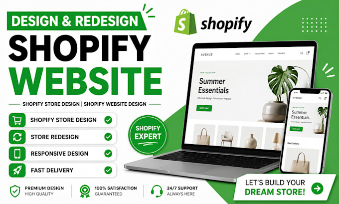 design and redesign shopify website shopify store design shopify website design
