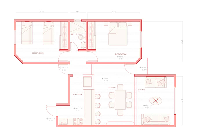 transform your autocad floor plans into modern colored presentation drawings