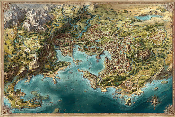 fantasy map illustration vector event map design tourist map