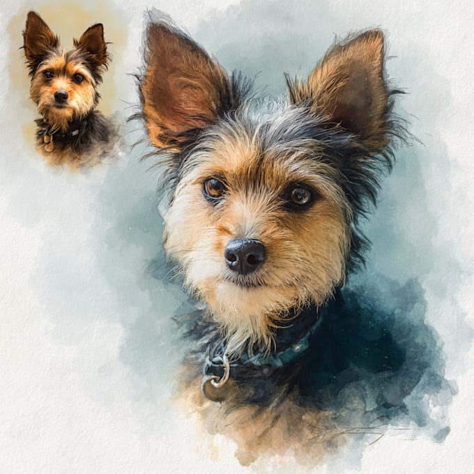 Do watercolor pet portrait, dog portrait cat portrait by Alletgenh | Fiverr