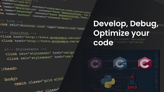 develop, debug, and optimize your projects in python, java, c, c sharp, and cpp