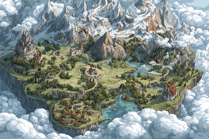 fantasy map illustration vector event map design