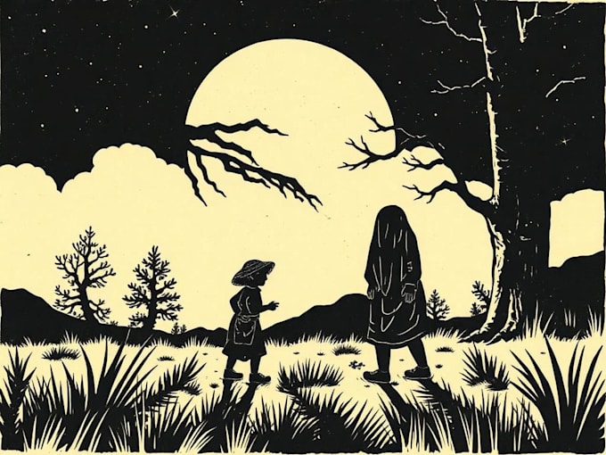 create artistic linocut illustration with fast delivery