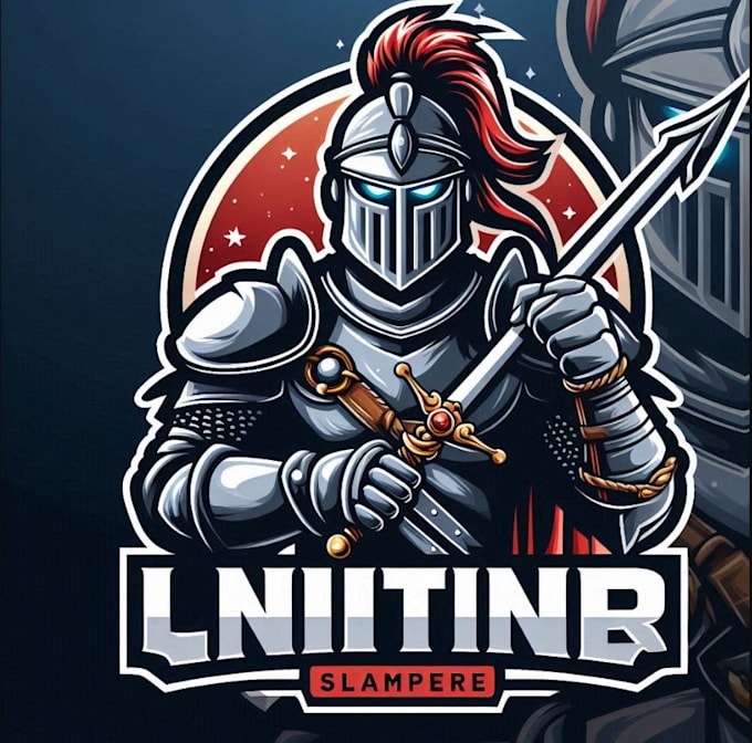 make custom warrior knight mascot logo vector illustration