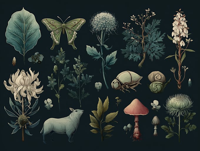 draw botanical and animal designs and patterns for you