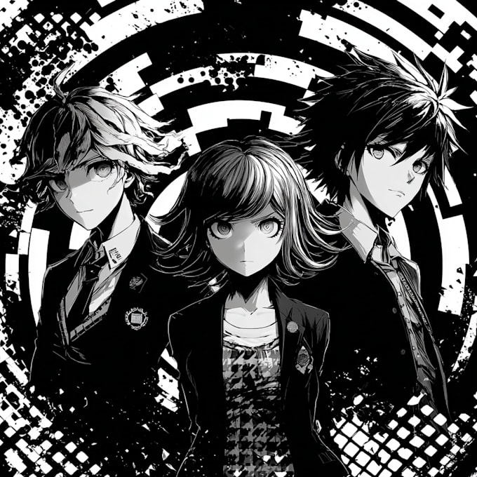 draw danganronpa style oc with personality, expression