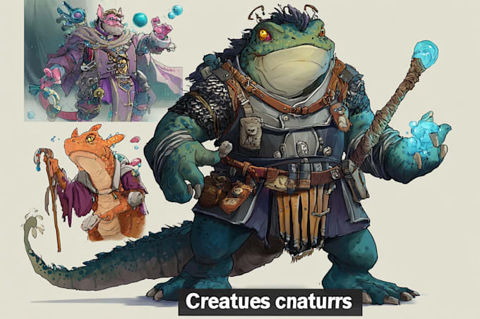 illustrate fantasy art creatures and characters