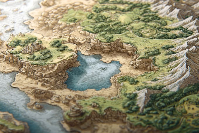 make a fantasy map illustrations for your project