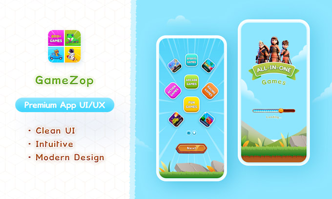 creative mobile app UI UX design with clickable prototype