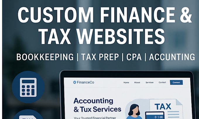 design bookkeeping website income tax website finance website accounting website