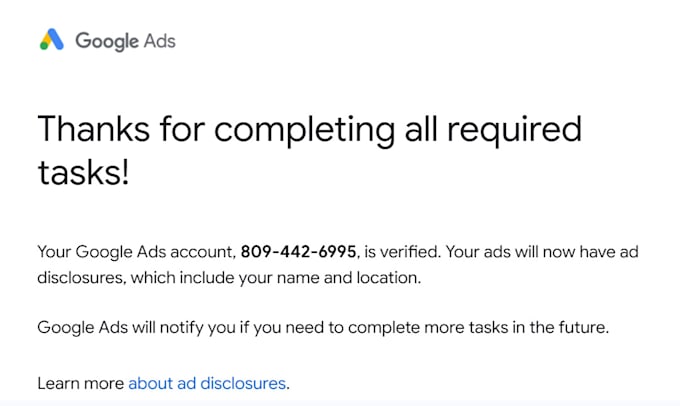 fix google ads advertiser and business operation verification reactive ads