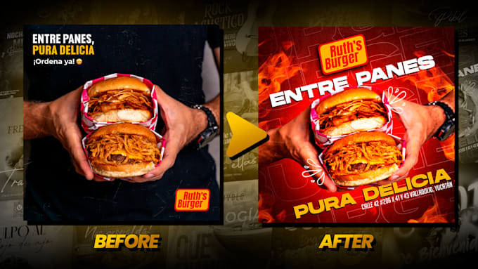 design professional social media posts for food brands