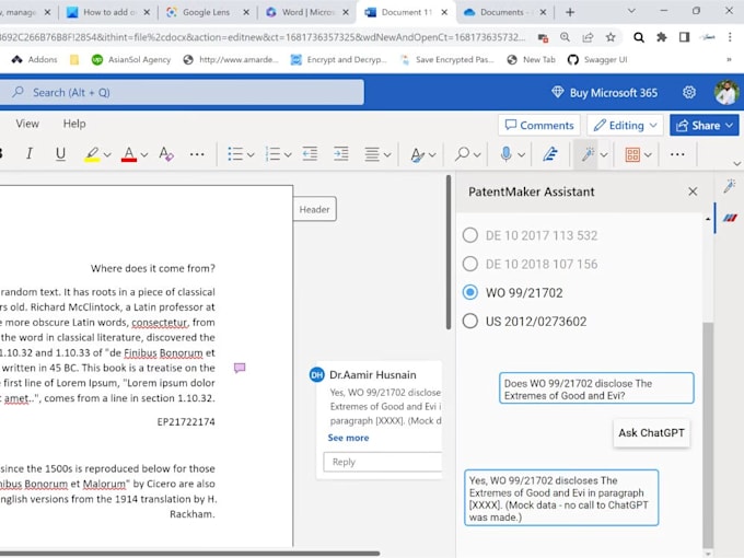 develop word addin plugins