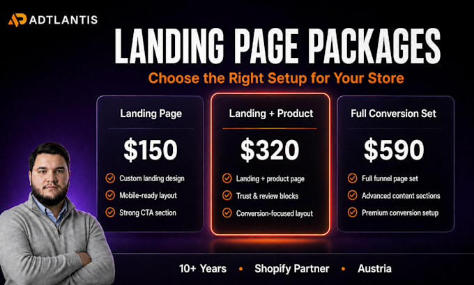 design a high converting shopify landing page or product page
