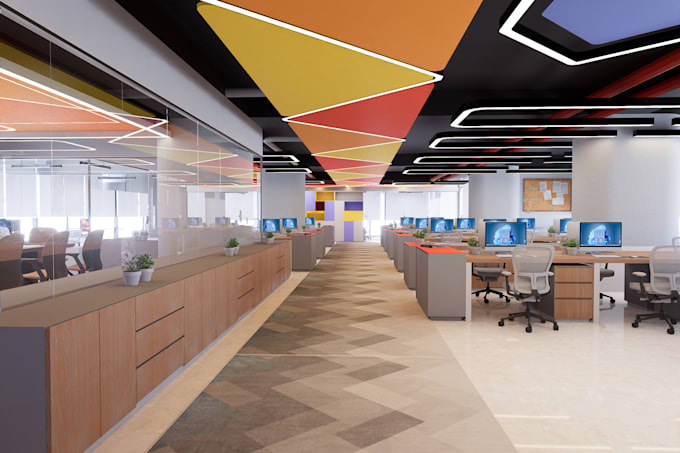 design modern corporate office interiors with 3d visualization