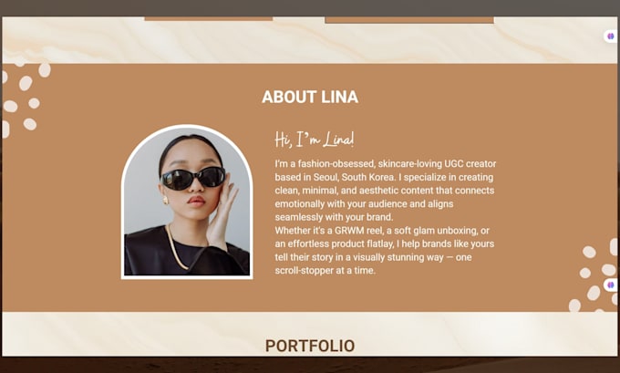 design an aesthetic ugc portfolio website using canva