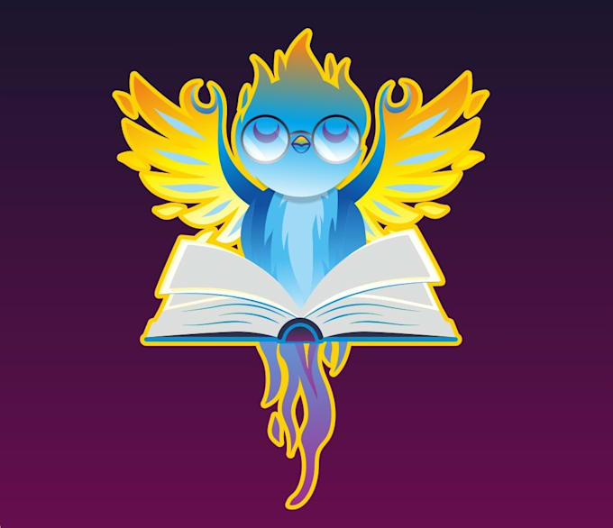 create a mascot premium education learning logo design