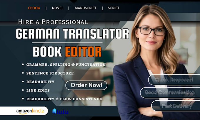 proofread and edit your english german book, fiction, nonfiction novel, memoir