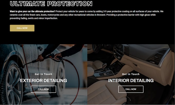 do squarespace car detailing service website, auto painting window tinting site