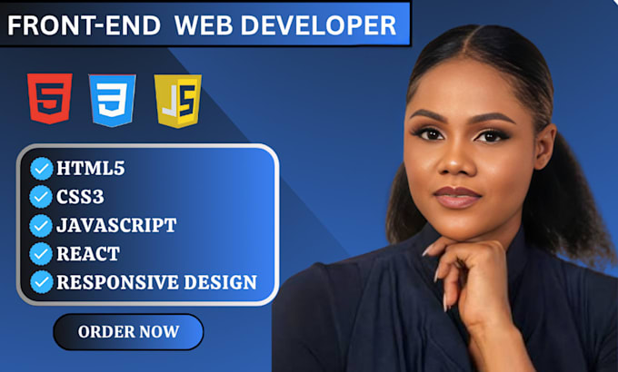 front end developer for modern responsive websites HTML CSS js