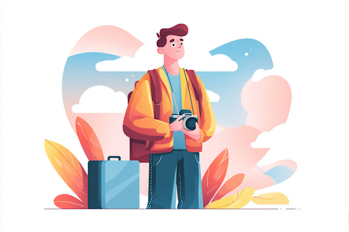draw vector cartoon illustration in a modern flat style