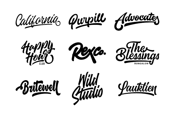 create custom typography hand lettering logo