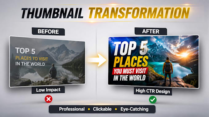 design professional youtube thumbnails with high CTR