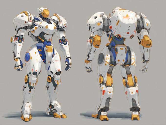 draw high quality robot, mecha concepts