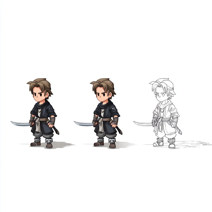 create 2d game character and sprite sheet animation