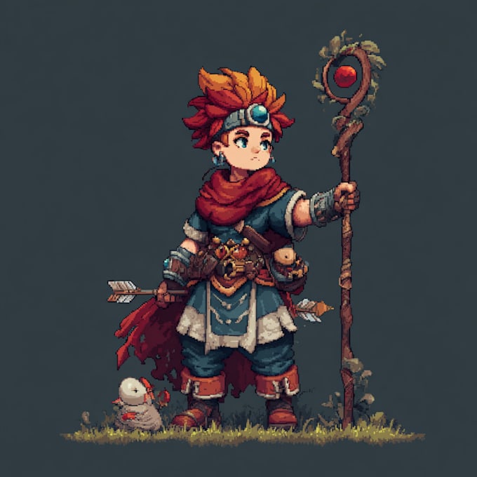 design a 2d pixel art character for your game