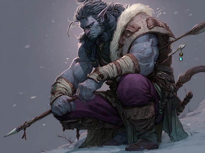 draw a fantasy character design and dnd character art