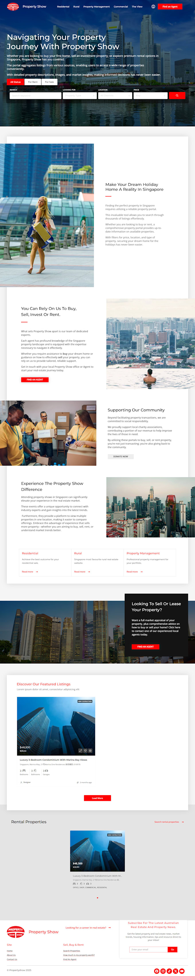 develop a property buy sell rent website